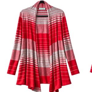 red & gray Chris & Carol striped cardigan